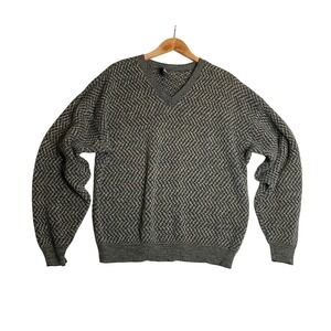 Vintage TSR USA Chunky Pullover V-Neck Sweater Grandpacore 90s Retro Normcore L